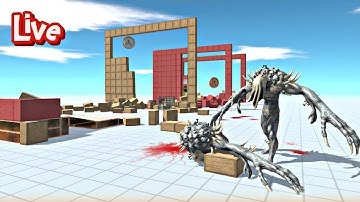 Live Infernals vs Primates Race Through Giant Blocks with Jet Engines - Animal Revolt Battle Simulat