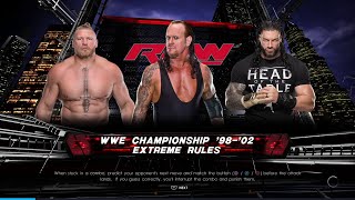 WWE Triple Threat WWE Championship Extreme Rules Match Brock Lesnar, The Undertaker & Roman Riengs