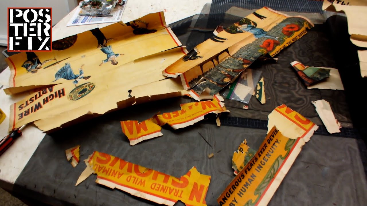 This POSTER was A MESS !! 1930 Walter L. Main Circus Poster Fix