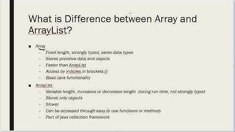 Array vs ArrayList Java