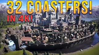 32 Coaster ULTRA PARK in 4k Resolution!: Die Ordensburg  The castle of the hidden order
