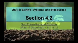 AP Environmental Science: 4.2 (Soil Formation and Erosion) & 4.3 (Soil Composition and Properties)