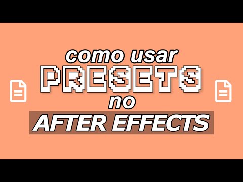 Vídeo: Como adiciono efeitos e predefinições no After Effects?