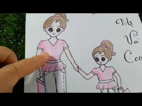 Vẽ Hai Mẹ Con Thời Trang/ Draw Mom And Me So Cute/ Do Nhat Khanh - Youtube