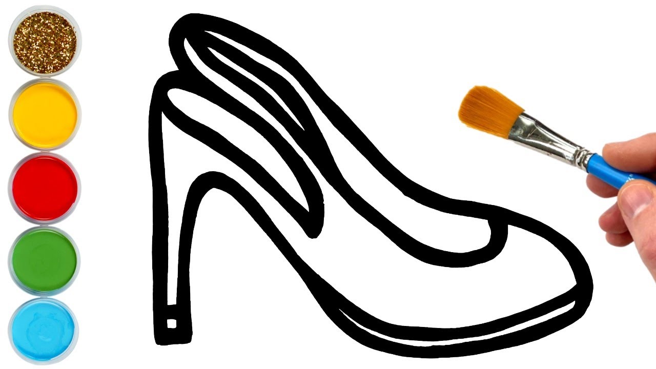 Girl Shoes Drawing, Painting, Coloring for Kids & Toddlers Basic