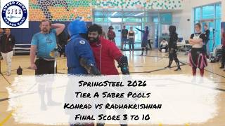 SpringSteel 2026 Tier A Sabre Pools Konrad vs Radhakrishnan Final Score 3 to 10