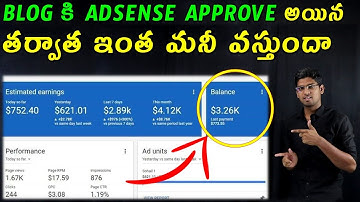 How Much Money We Can Earn From Blogger Blog After Adsense Approval In Telugu By Prawin | Prawintech