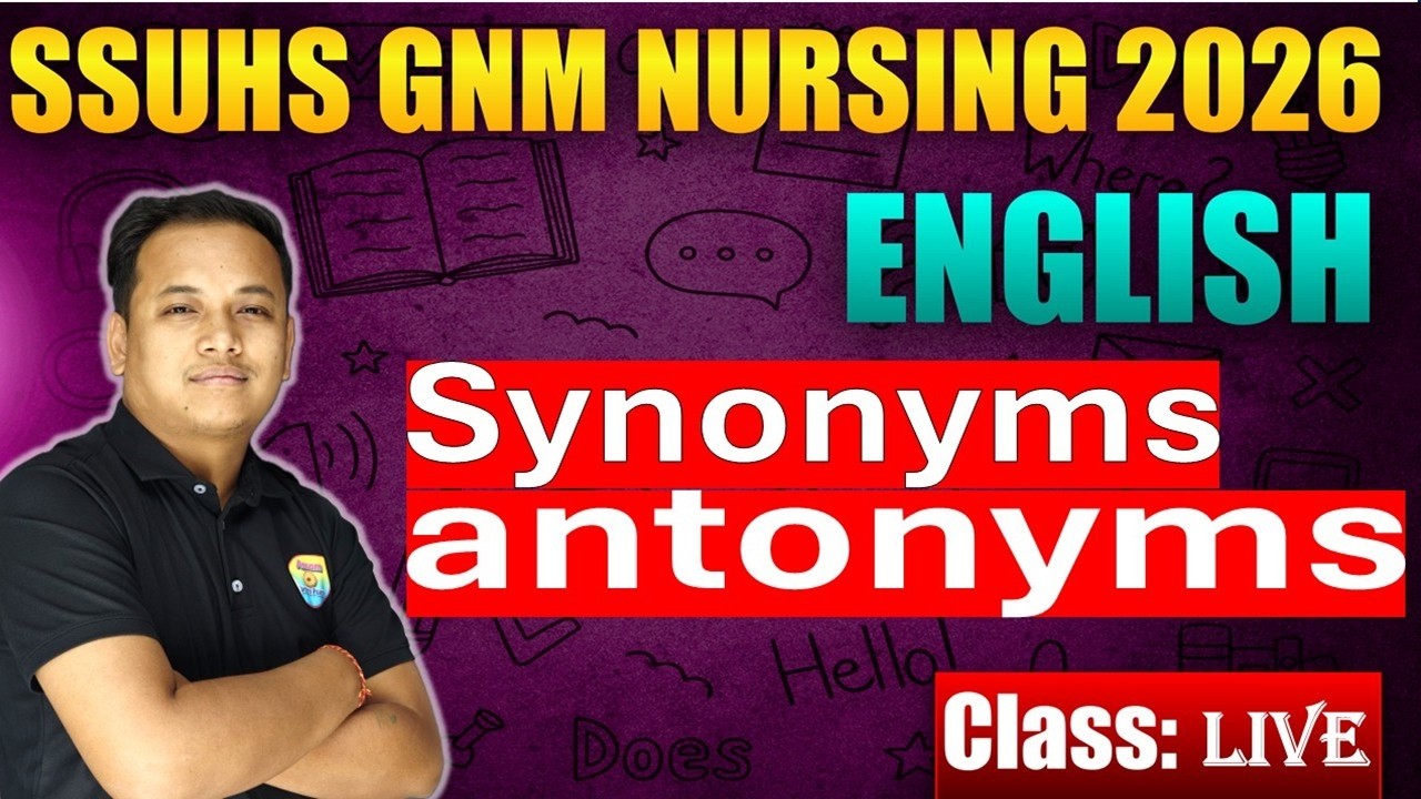 SSUHS GNM Nursing English Class// Vocabulary by Joydeep sir