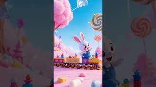 🐰🚂 Bunny Train Songs | Happy Ride 🌈🎶