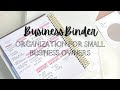 How to Organize Small Business: Vlog | A Look Into my Business Binder