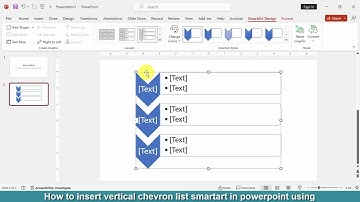 How to insert vertical chevron list SmartArt in PowerPoint using