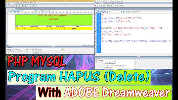 PHP Mysql | Cara Menghapus Data MYSQL dengan PHP, Adobe Dreamweaver