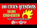 100 Civics Questions &amp; Answers 2023 No Ads | FAST-PACED Edition | Part 3 (Questions 51-75)