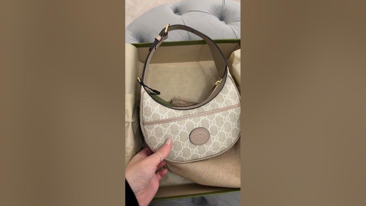 GUCCI GG Marmont Half Moon Shaped Mini Bag Unboxing, Whats in My Gucci Bag