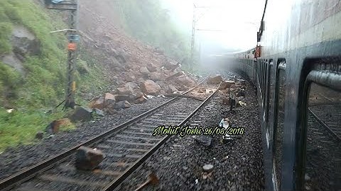 Unfortunate LandSlide in Bhor Ghats. Captured from 11008 Deccan Express