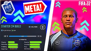 FIFA 22 PRO CLUBS - BEST STARTER *META* CM BOX TO BOX BUILD TO GET MAX SKILL POINTS QUICKLY.....