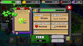 How to breed Surprise dragon in dragonvale. Fully feeding-see the change in shape.