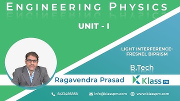 Light Interference Fresnel Biprism | Engineering physics | Btech Tutorials | KlassPM