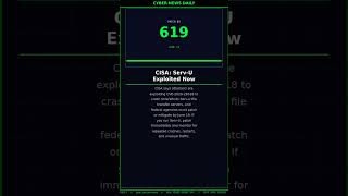 #Shorts Cyber News Daily June 14 2026 SolarWinds SerV-U Exploited