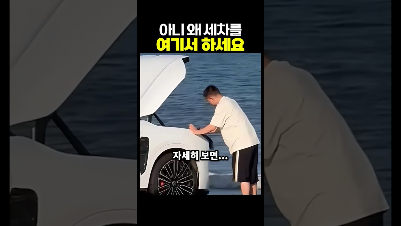 아니 왜 세차를 여기서 하세요?