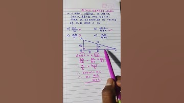 In triangle ABC, DE is parallel to BC .If AB = a , DE =x ,BE = b and EC =x then x expressed in terms