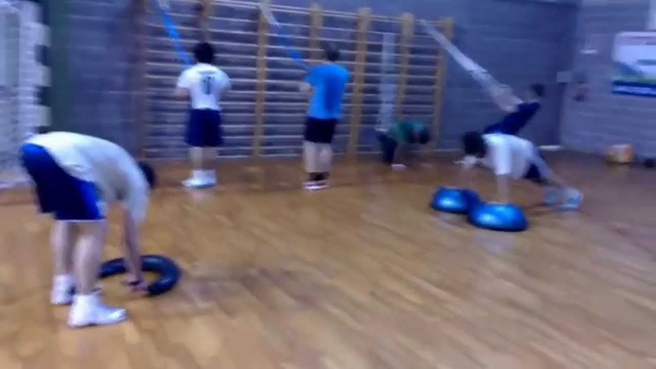 HIIT (tabata) team handball conditioning cirquit with home made equipment