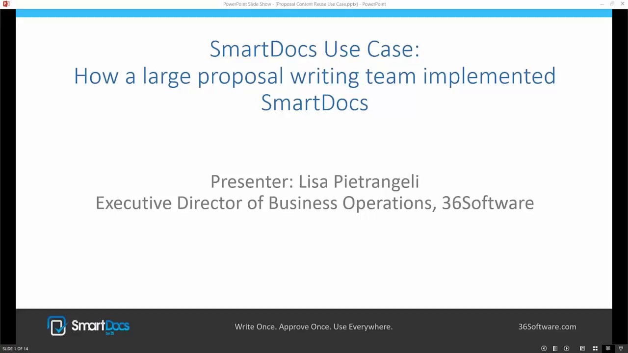 Exclusive SmartDocs for Proposal Content Management and Reuse Use Case