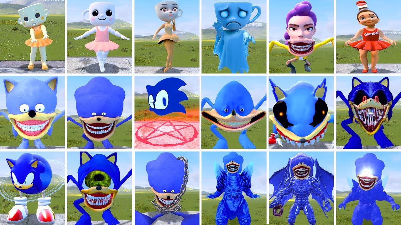 NEW EVOLUTION SHIN SONIC ROBLOX TAPES FALIMY VS ALL BALLERINA CAPPUCINA In Garry's Mod!