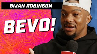Bijan Robinson Talks Texas Longhorns, Saquon Barkley, and Breakout Season | Super Bowl Radio Row