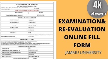 EXAMINATION & RE-EVALUATION FOR FILLING ON-LINE  FORM ( Jammu University)