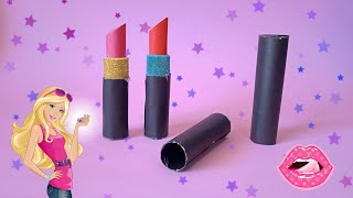How to make lipstick | Paper lipstick | Mini lipstick | Mini cosmetics | DIY realistic paper makeup