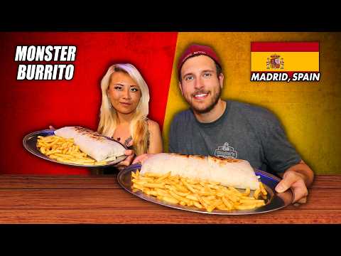 Battling a MONSTER Burrito Challenge in Madrid Spain with @Raina Huang
