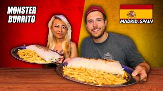 Battling a MONSTER Burrito Challenge in Madrid Spain with @RainaHuang