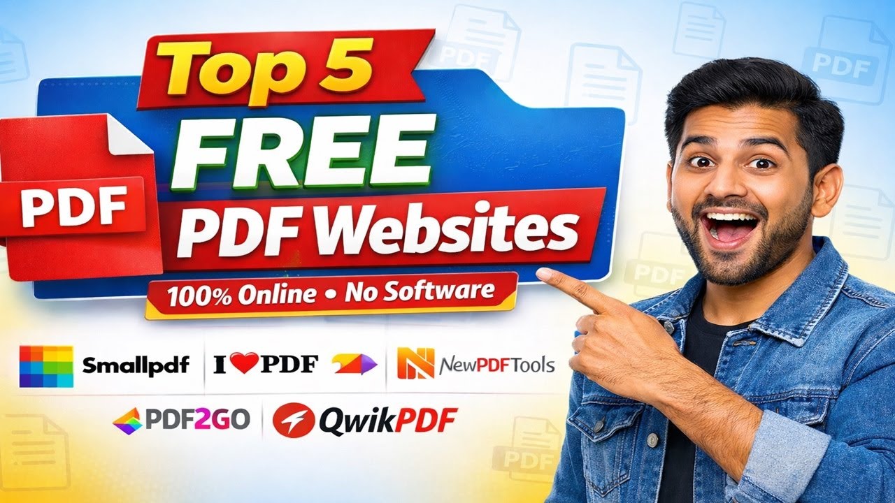 Top 5 Best FREE Online PDF Editors 2026 | बिना किसी सॉफ्टवेयर के PDF ...
