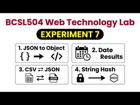BCSL504 Program 7 | JSON to Object, JSON CSV & Hash | JavaScript | VTU Lab