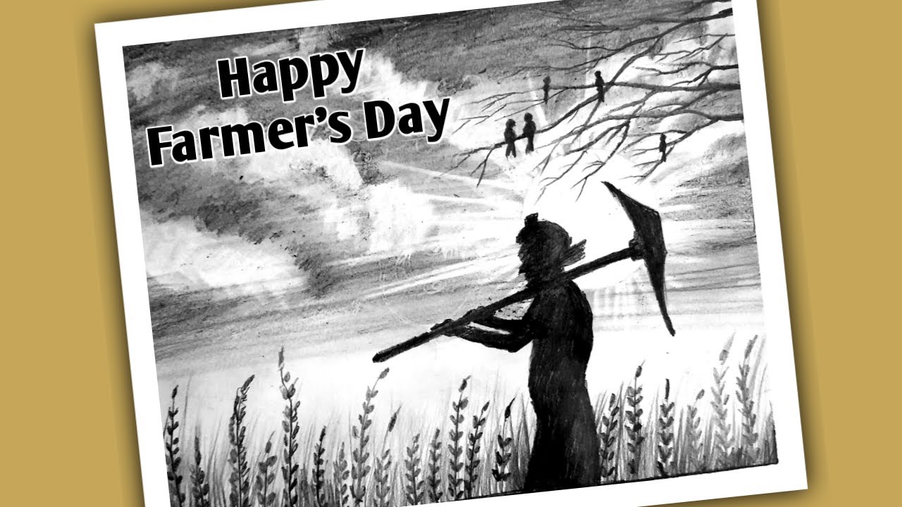 Farmer Day Drawing - Farmers Day Poster - Farmer Drawing Easy ...