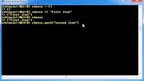 Ruby Programming Tutorial - 28 - push and pop