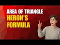 Area of the Triangle - Heron's Formula with examples in Hindi | One Shot | Easy Explanation