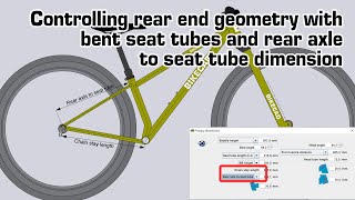 Controlling rear end geometry with bent seat tubes and "Rear axle to seat tube" dimension in BikeCAD screenshot 1