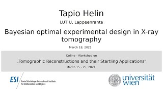 Famous Tapio Helin - Bayesian optimal experimental design in X-ray tomography Wealth