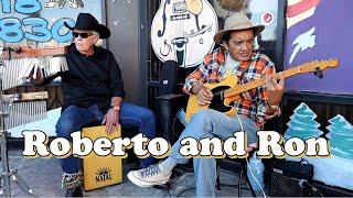 Street Performer Roberto and Ron playing in front of Norman's Rare Guitars!