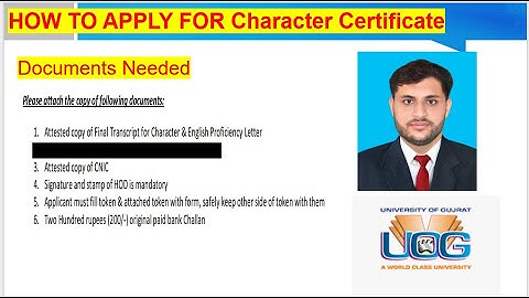 how to get the Character Certificate from UOG