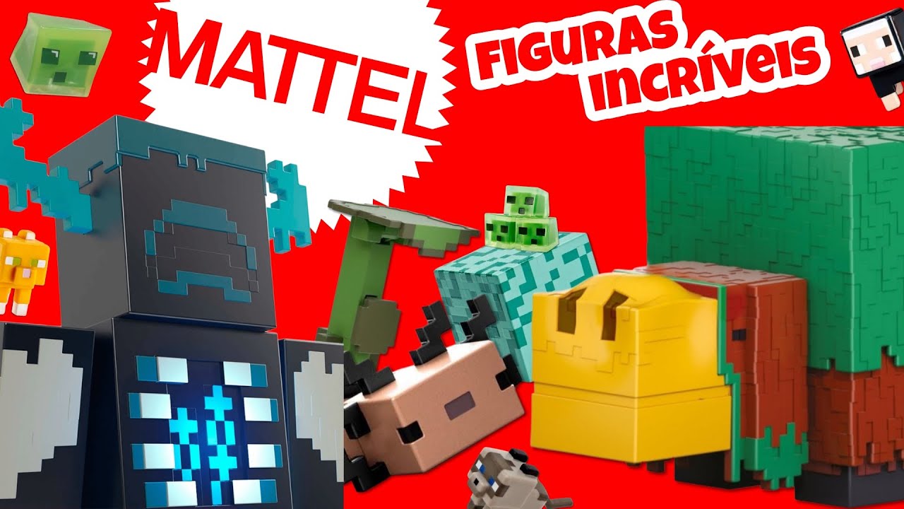 MINECRAFT Mattel: Warden, Sniffer, Axolote & Muito Mais! (Compatível com a linha Jazwares) 📦