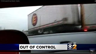 Video: Semi-Tractor Trailer Barrels Down NJ Turnpike