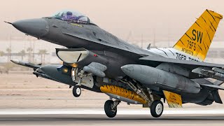 US Air Force F-16 Fighting Falcon Fighter Jet Take Off
