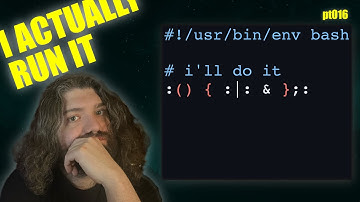 Running a fork-bomb on Linux :(){ :|: & };: - You Suck at Programming #016