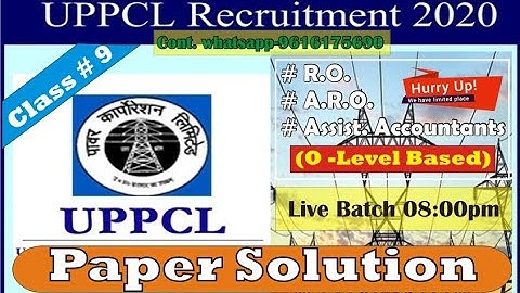 UPPCL ro/aro/Assistant accountant Class# 9