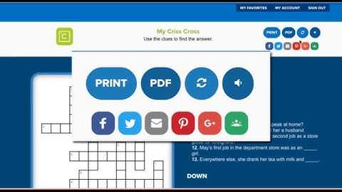 Creating a Criss Cross Puzzle