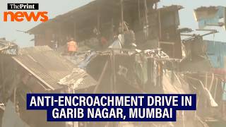 Mumbai: Western Railway's anti-encroachment drive in Garib Nagar, Bandra