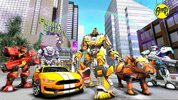 Rhino Robot Car Transforming Games City Battle - Android Gameplay FHD